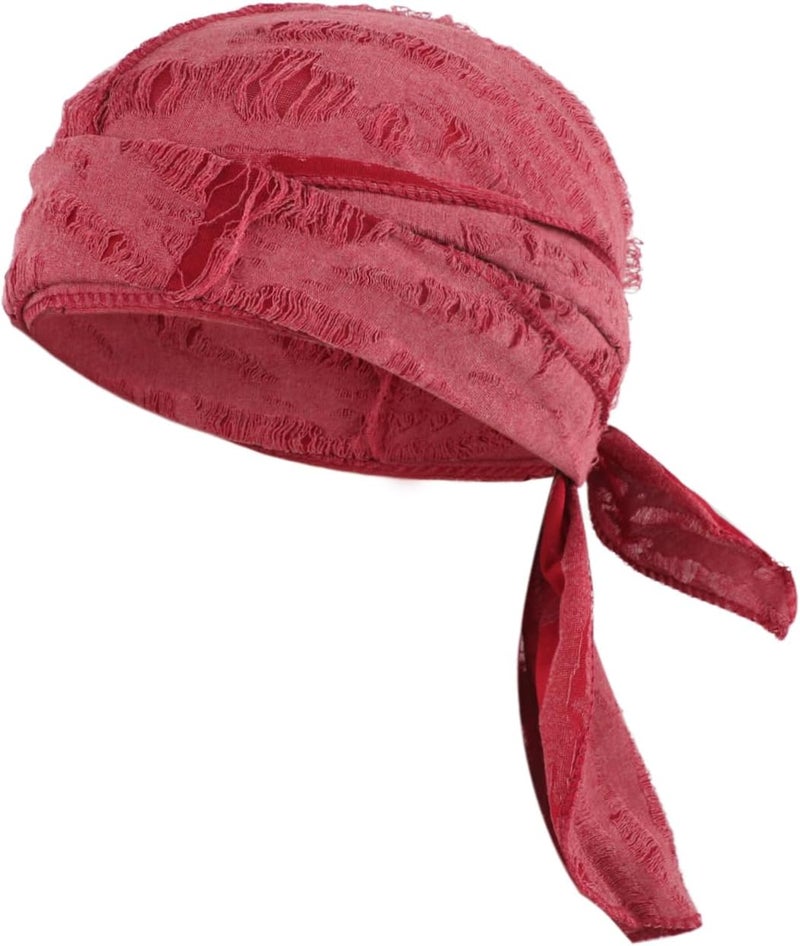 NICEYST Broken Hip Hop Do Rag Skull Cap Bandana Hat Du Rags Pirate Wave Durag Cooling Motorcycle Cycling Cap for Men Women - Image 1